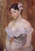 Berthe Morisot The girl wearing the fresh flowers china oil painting artist